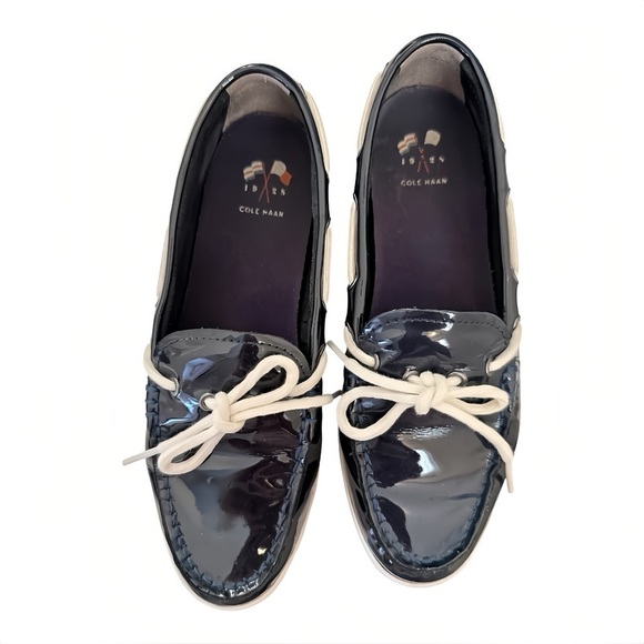 Cole Haan Shoes - COLE HAAN W’s Nantucket Camp Moccasins Blue Patent Leather Shoes 7.5B Loafers